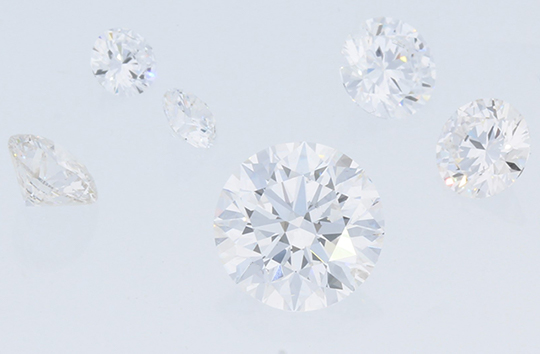 A picture of several diamonds on a white background