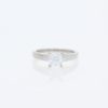 14 Karat White Gold Princess Center Pavé | & Thick Catheral Plain Band | Engagement Ring