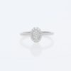 14 Karat White Gold Oval Cluster Diamond Pavé Halo |Cut-Out Basket & Tapered Plain Band | Engagement Ring