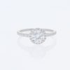 14 Karat White Gold Round Center Pavé Halo | & Cathedral Diamond Band | Engagement Ring