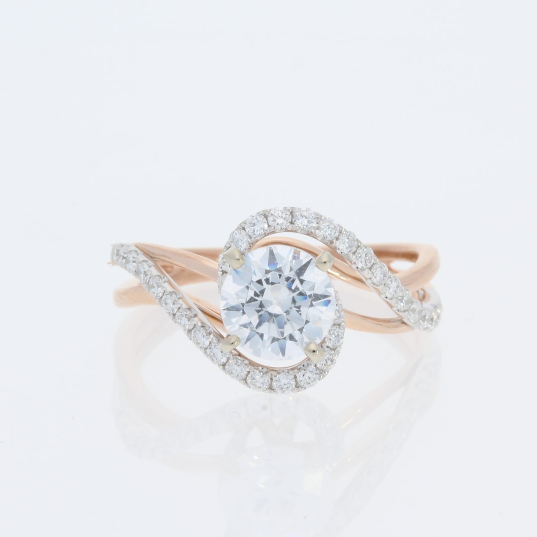 14 Karat Rose & White Gold Diamond Ring
