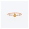 14 Karat Rose Gold Pear Yellow Diamond Pave | & Milgrain With Marquise Shape (Matching Wedding Band R7270W) Diamond Band | Engagement Ring
